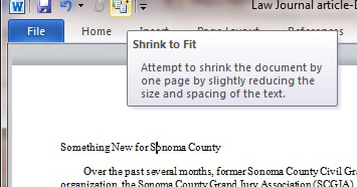 word for mac shrink to fit